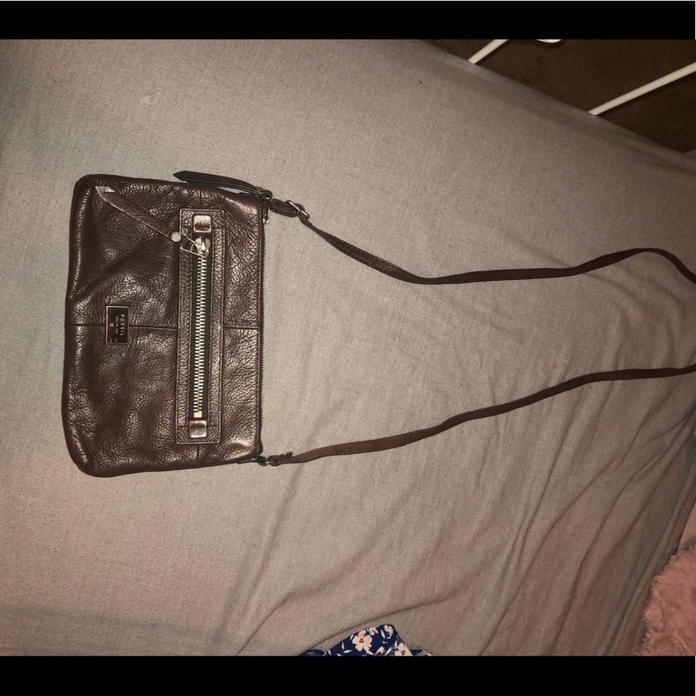 Fossil brown leather bag